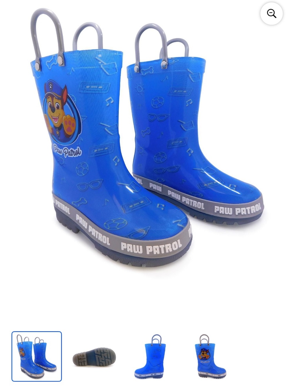 PAW Patrol Light Up Rain Boots Blue Kids Waterproof Chase NWT